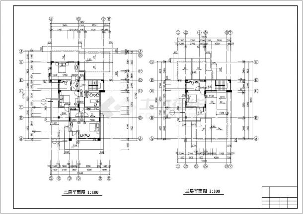 某温泉度假村私人小别墅建筑方案设计施工CAD图纸-图一