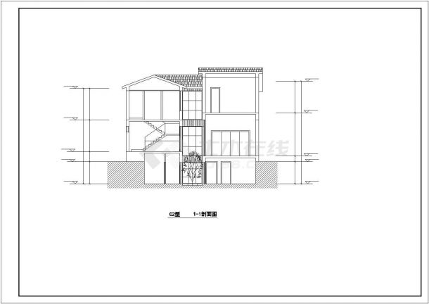 某温泉度假村私人小别墅建筑全套方案设计施工CAD图纸-图一