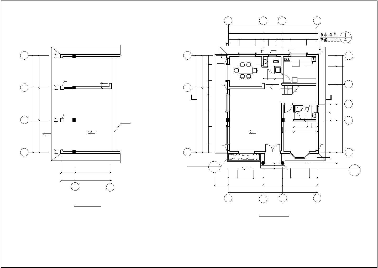 某山区景区度假村山地小别墅建筑方案设计施工CAD图纸
