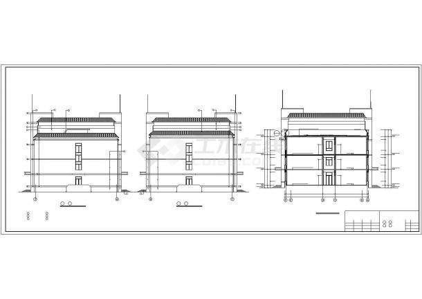 武汉市第四中学5080平米局部4层框架结构教学楼全套建筑设计CAD图纸-图一