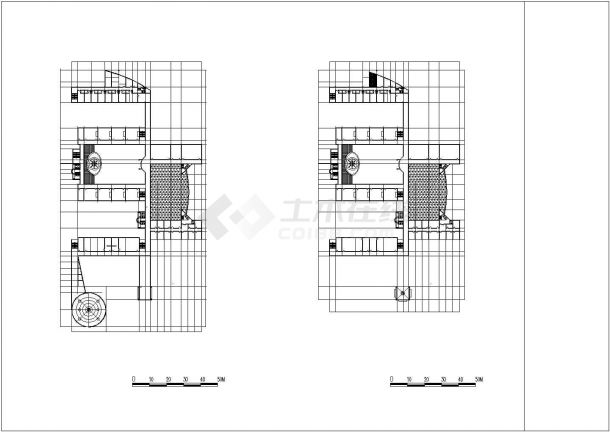 西安市某小学6200平4层框架结构教学实验楼建筑设计CAD图纸（含总图）-图二
