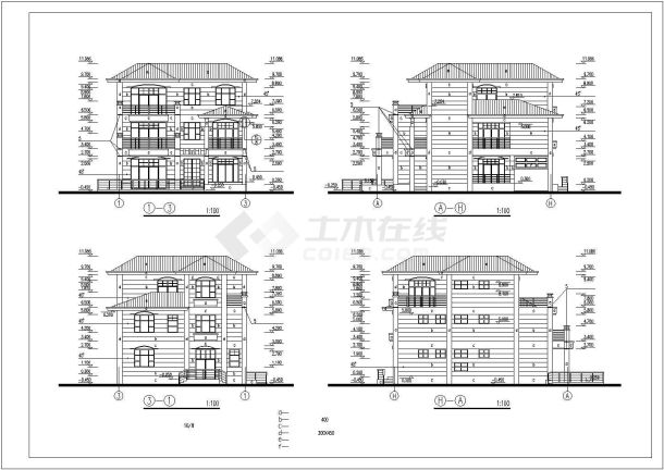 某南方城市市郊商务别墅建筑全套方案设计施工CAD图纸-图一