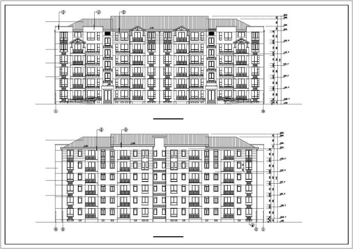 湖州燎原小区3600平米6层砖混住宅楼建筑设计CAD图纸（含车库层）_图1