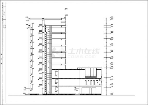 某小高层框架结构高档酒店设计cad全套建筑施工图-图一