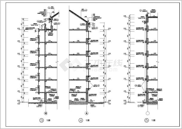 某高新区涑河居住区五层砖混结构住宅楼设计cad全套建筑施工图（含设计说明）-图二