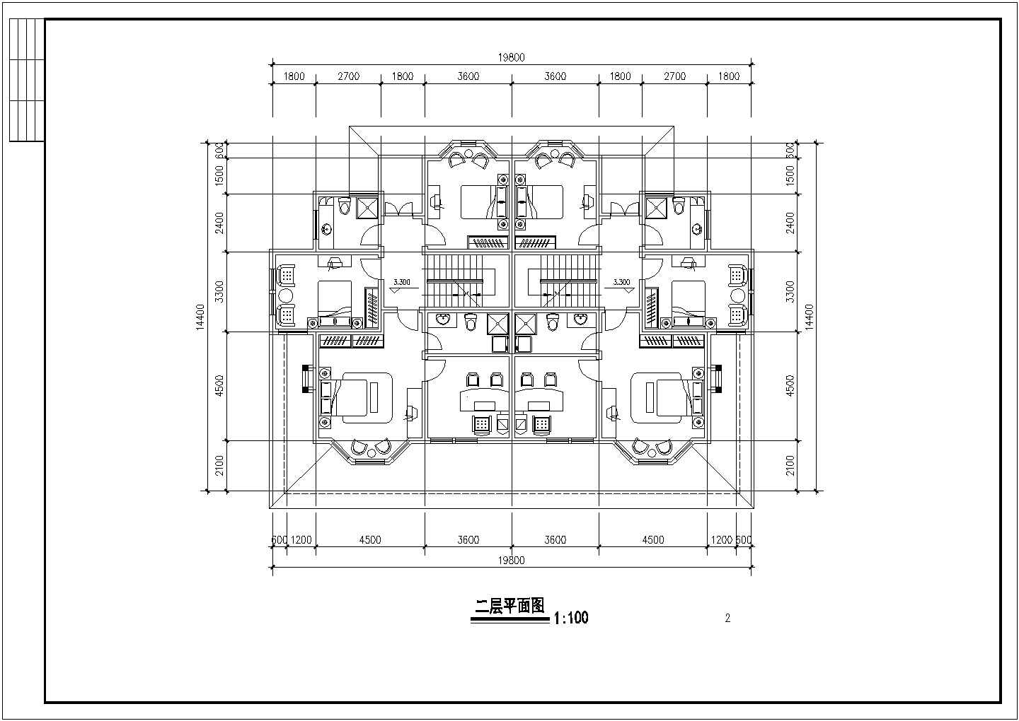某城市高级双联别墅建筑全套方案设计施工CAD图纸