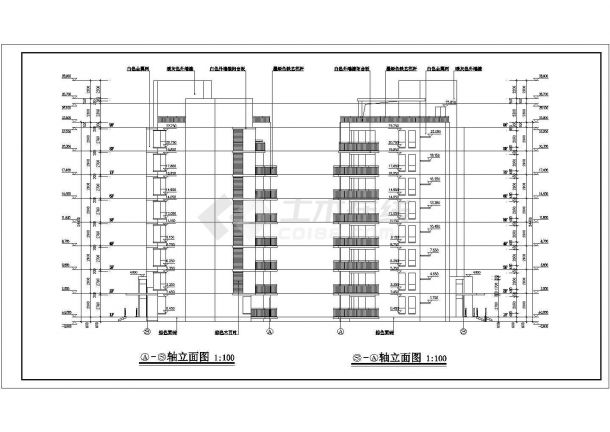 驻马店市秀兰嘉园小区9层砖混结构住宅楼建筑设计CAD图纸-图二