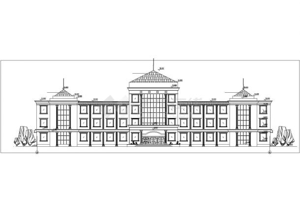 邹城市三丁小学2860平米3层框架结构教学楼全套建筑设计CAD图纸-图一