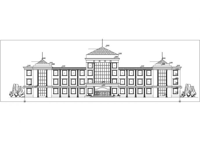 邹城市三丁小学2860平米3层框架结构教学楼全套建筑设计CAD图纸_图1