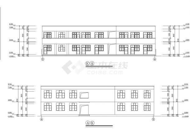 常州市某实验小学1130平米2层砖混结构教学楼全套建筑设计CAD图纸-图一