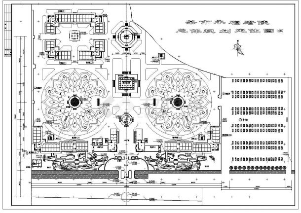 某市永福陵园绿化规划设计cad施工总平面图-图一