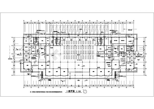 长120米 宽41.4米 3层汽车站建筑施工图【平立剖】-图二