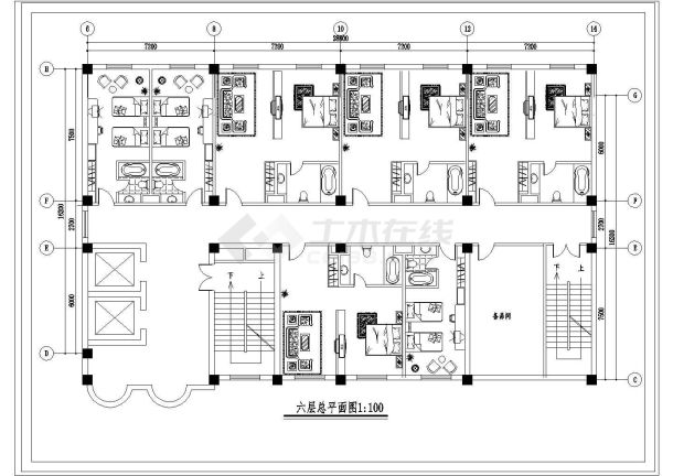 某地酒店建筑设计CAD方案图纸-图一