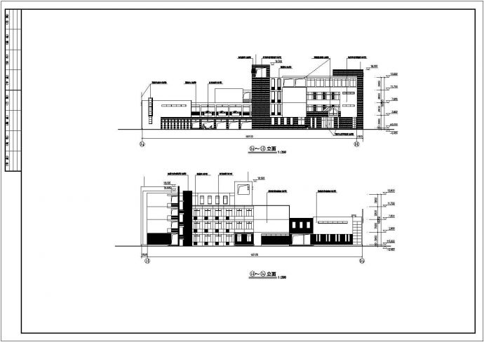 天津市某学校6400平米4层框架结构教学楼建筑设计CAD图纸（含总图）_图1
