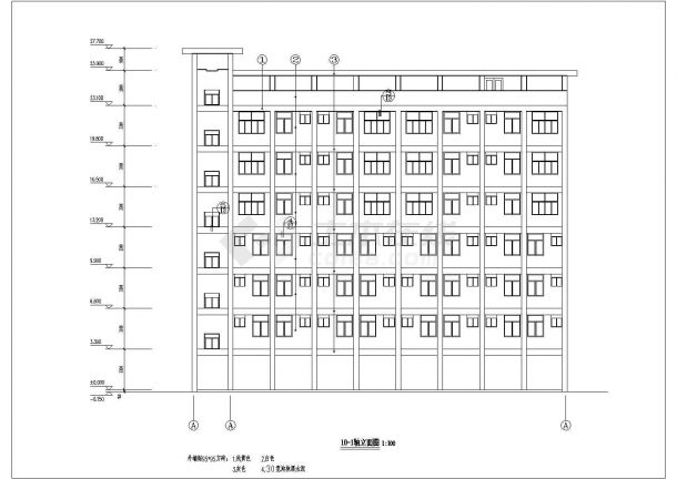 某多层砖混结构教师宿舍楼设计cad建筑方案图-图一