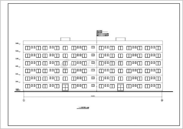 舟山市建设路某技术学院4860平米六层学生宿舍楼建筑结构设计CAD图纸-图一