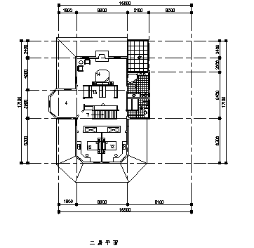 最新款二层新中式风格农村自建小别墅建筑设计cad图(含两套设计，共九张)-图二