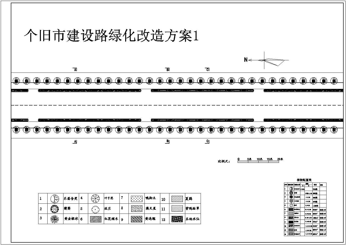 市区某道路的绿化改造方案