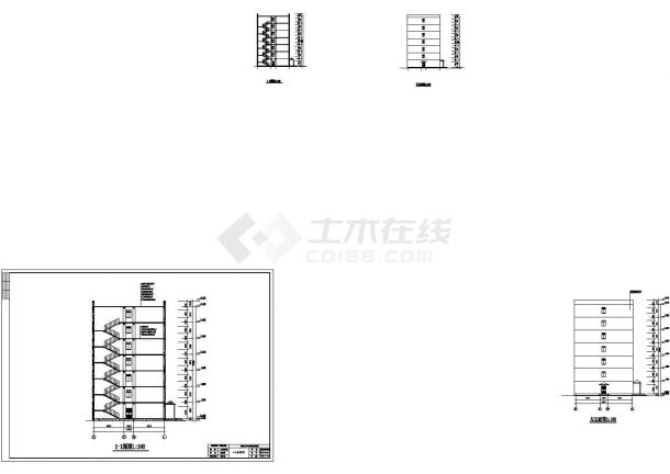汉中市某大学1.1万平米七层框架结构大学生公寓建筑和结构设计CAD图纸-图二