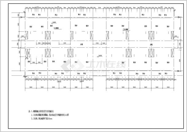 宁波市某公司3870平米4层框架结构职工宿舍楼建筑结构设计CAD图纸-图二