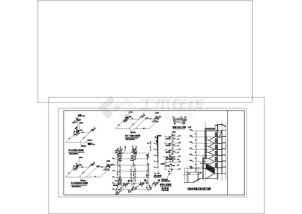 ]小区住宅楼群给排水消防施工cad图纸设计-图二