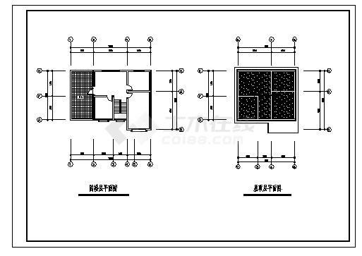 二层中式风格单栋别墅建筑施工cad图(带阁楼设计，共三张)-图一