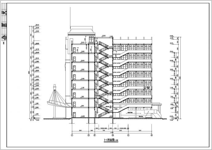 学校综合楼全套建筑图CAD_图1