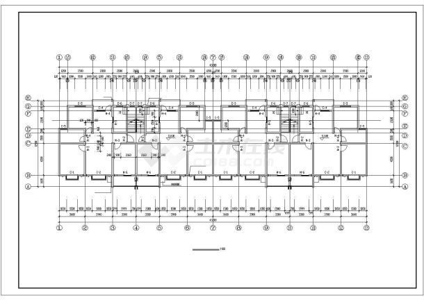 郑州市南溪半岛小区五层硂砖混结构住宅楼建筑设计CAD图纸（含夹层）-图一