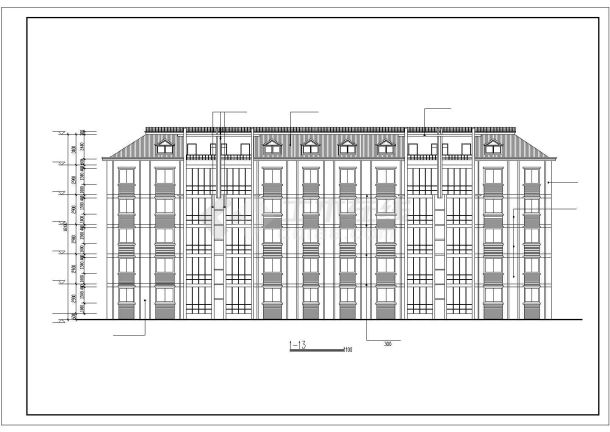 郑州市南溪半岛小区五层硂砖混结构住宅楼建筑设计CAD图纸（含夹层）-图二