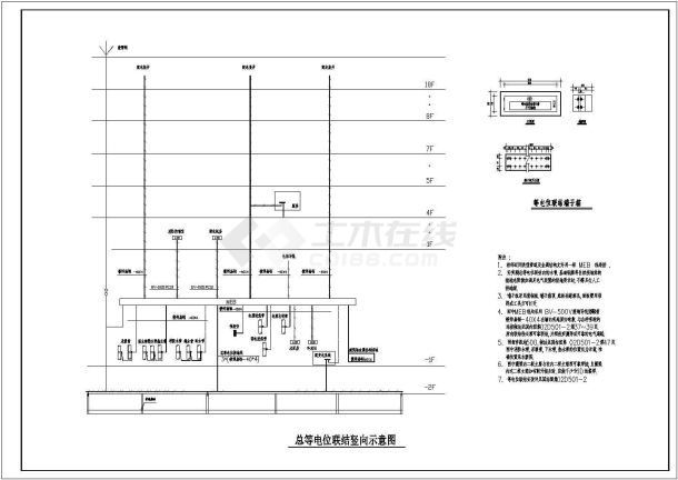 总等电位联结竖向示意cad图纸-图一