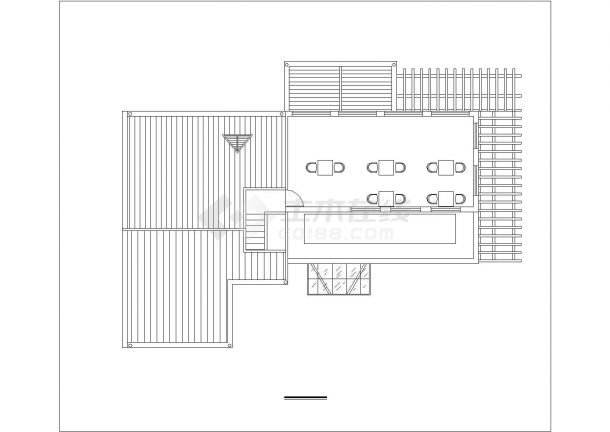 某多层框架结构咖啡厅设计cad建筑方案图-图一