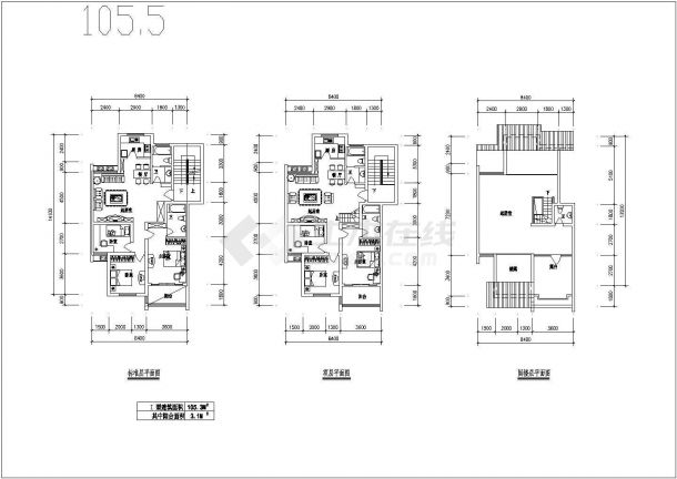 住宅平面户型CAD图集【71至155平米】-图一