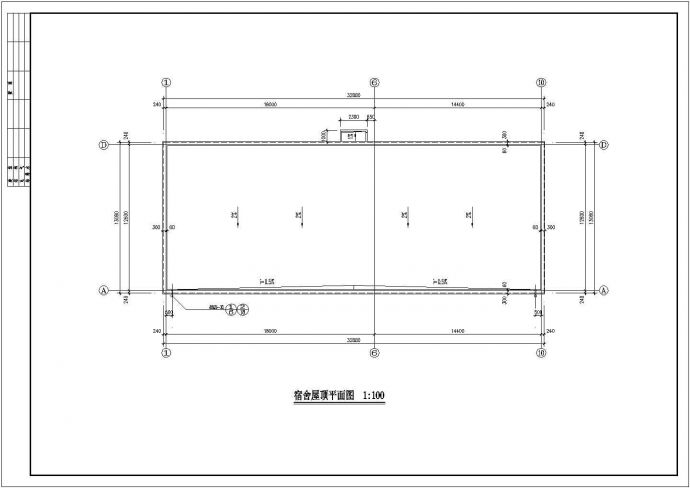 苏州某电子厂430平米单层砖混结构职工宿舍楼建筑设计CAD设计图_图1