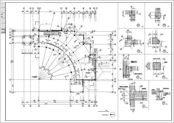 办公楼设计_上海某街道910平米2层框架结构办公楼全套建筑设计CAD设计图-图二