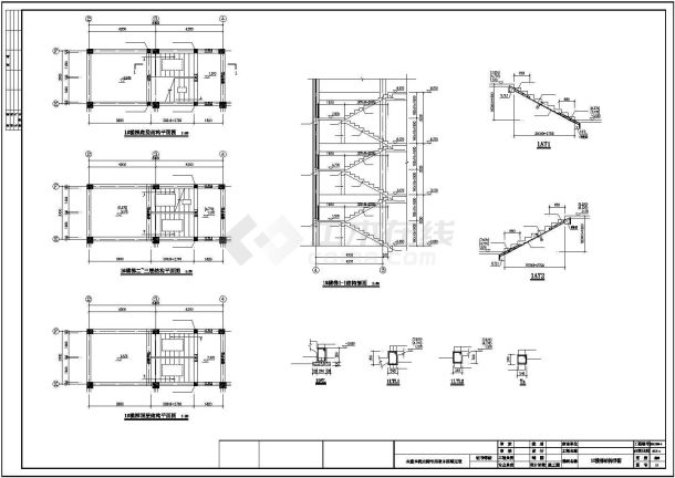 某四层框架结构造船有限公司宿舍楼建筑设计施工CAD图纸-图二