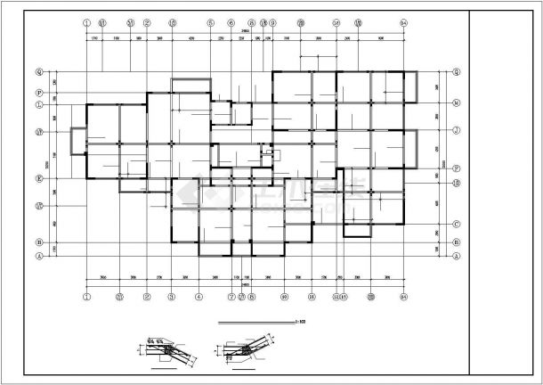 某小区坡屋面建筑设计施工CAD图纸-图一