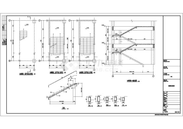 某三层框架结构旅游综合商业楼建筑设计施工CAD图纸-图二