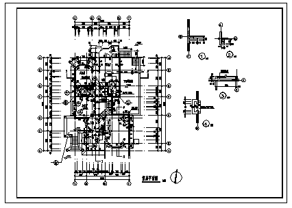 二层乡村美式风格独体别墅建筑施工cad图(带地下室设计图，共九张)-图二