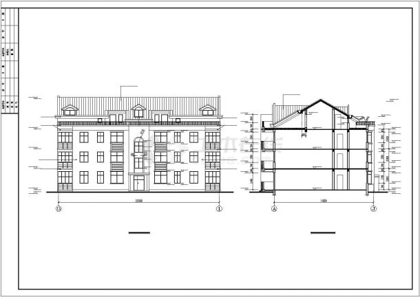 武汉市某搞笑1070平米3层砖混结构教师住宅楼建筑设计CAD设计图-图一