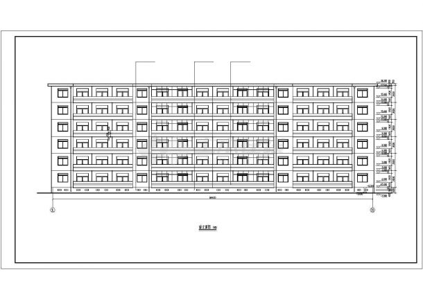 北京市某大学内部6层砖混结构教师家属楼建筑设计CAD设计图-图一