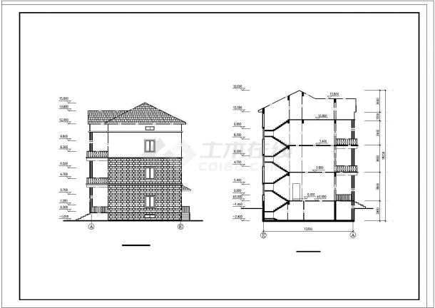 某度假区水乡小别墅建筑全套方案设计施工CAD图纸-图二