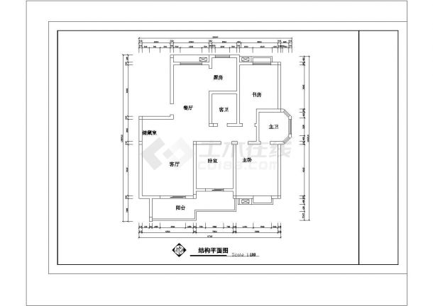 1种方案-套房户型1个【3室2厅2卫1阳台1储藏室、长13.8595米、宽12.66米】-图一