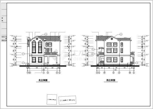 某地区高级多层私人别墅建筑全套方案设计施工CAD图纸-图二