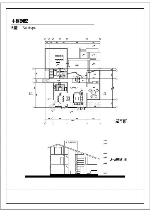 某市郊中高档别墅建筑全套方案设计施工CAD图纸-图一