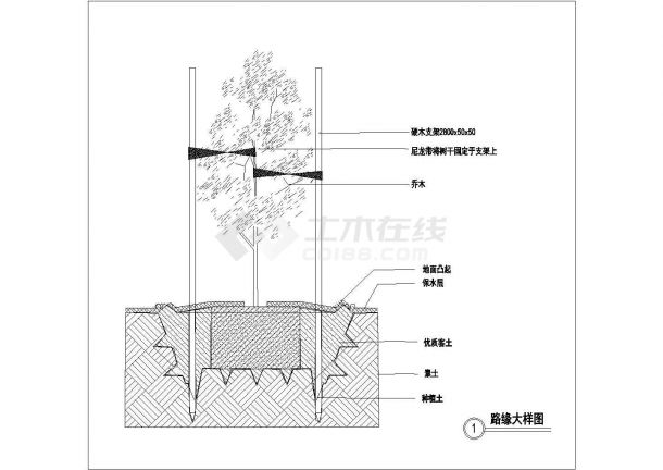 某城市道路工程路缘设计cad施工大样图（ 含3种类型设计）-图二