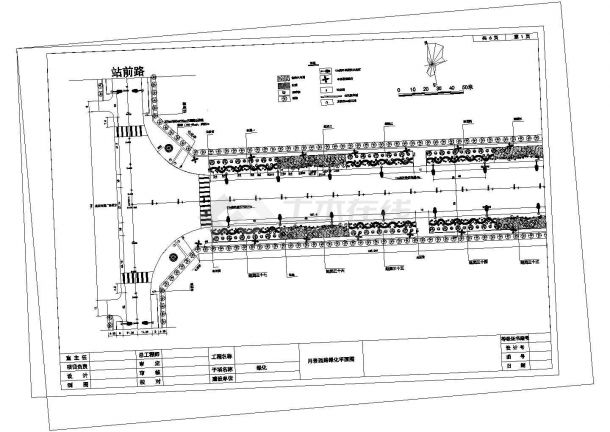 道路绿化施工图月岩西路绿化工程-图一