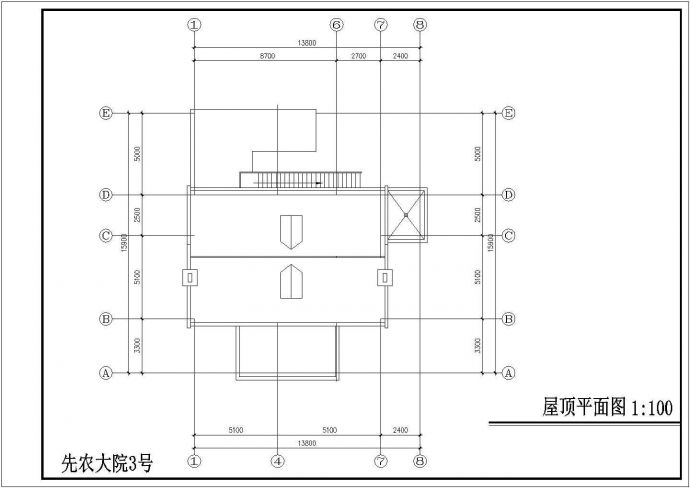北京市燕山路某别墅区3层砖混结构双拼别墅全套建筑设计CAD图纸_图1