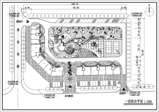 包头市南山家园小区总平面规划设计CAD图纸（占地4万平米/2套方案）-图一