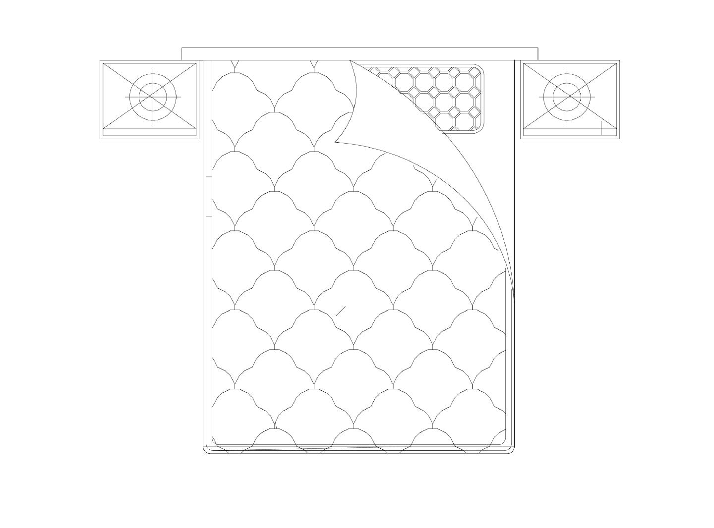 CAD图库-组合床（14个块，有遮罩）CAD图