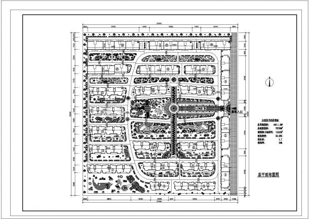 七万平方米住宅小区规划设计cad图（含总平面布置图）-图一